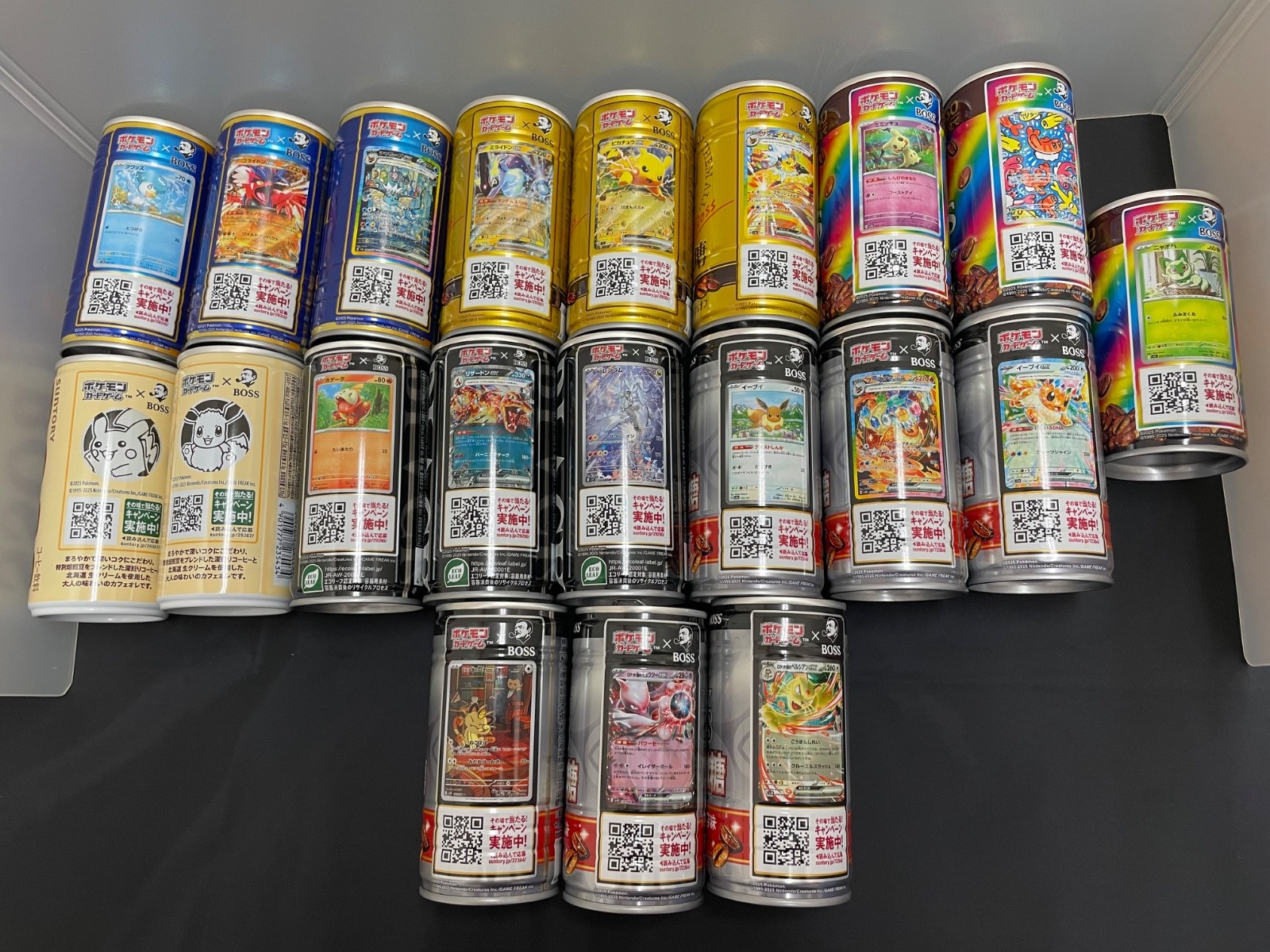 BOSS x Pokémon card Collaboration Empty Can 20set Complete Pokachu Charizard