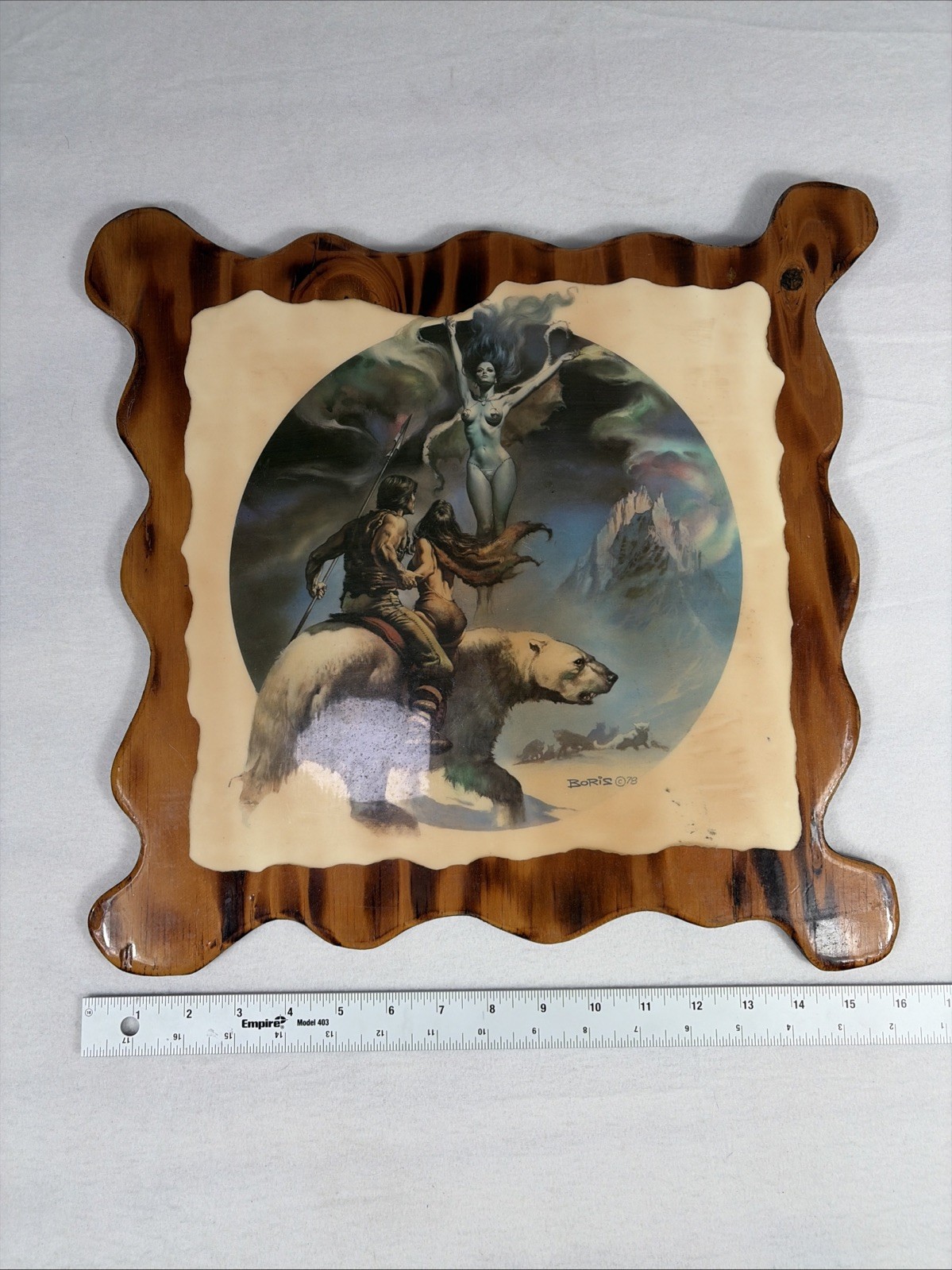 Vintage Boris Vallejo Winter Goddess 1978 Fantasy Art Wooden Wall Plaque