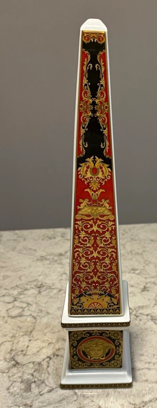 Rosenthal Versace Medusa Porcelain Obelisk Sculpture 