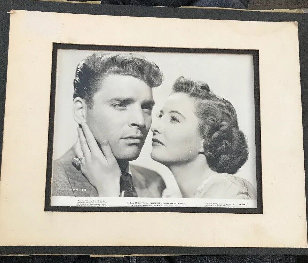 Burt Lancaster and Barbara Stanwyck , Sorry Wrong Number VINTAGE Photo