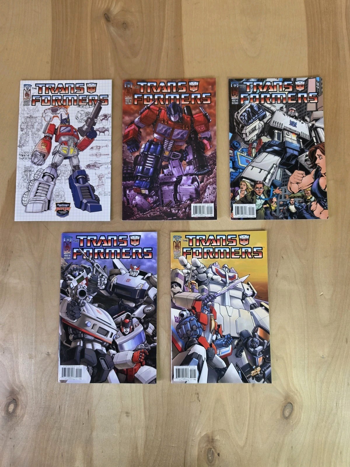 (2005) IDW TRANSFORMERS #0 FOUR (X5) VARIANT COVERS