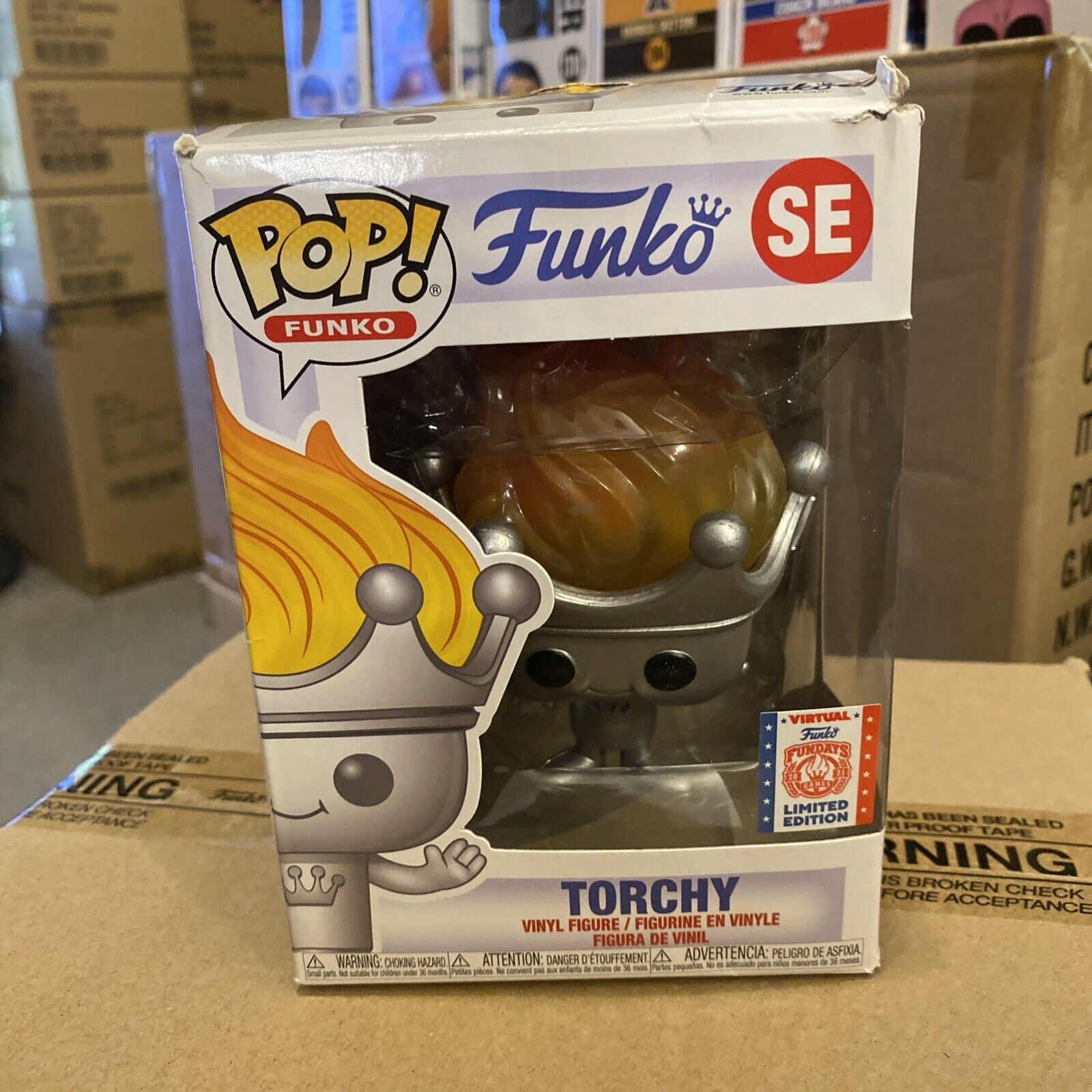 Funko Pop Torchy SE Virtual Fundays Games Limited Edition Box Damage See Pics