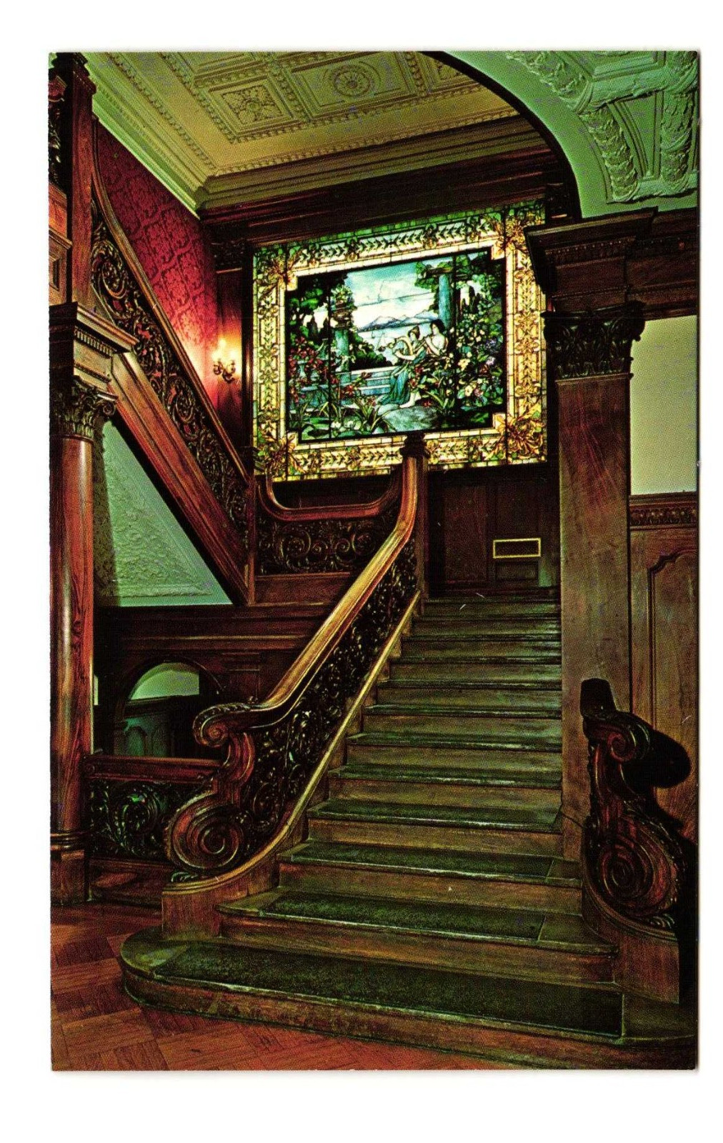 Staircase, Morrison Hall Orange County Comm College Middletown NY VTG Postcard  