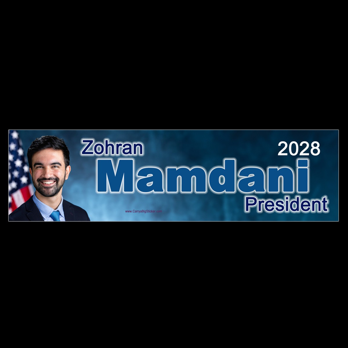 Zohran Mamdani 2028 President  Vote Elect Blue BUMPER STICKER or MAGNET magnetic
