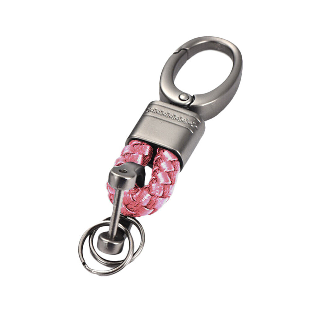 Creative Horseshoe Buckle Braided Faux Leather Men\'s Keychain Key Ring Gift 37