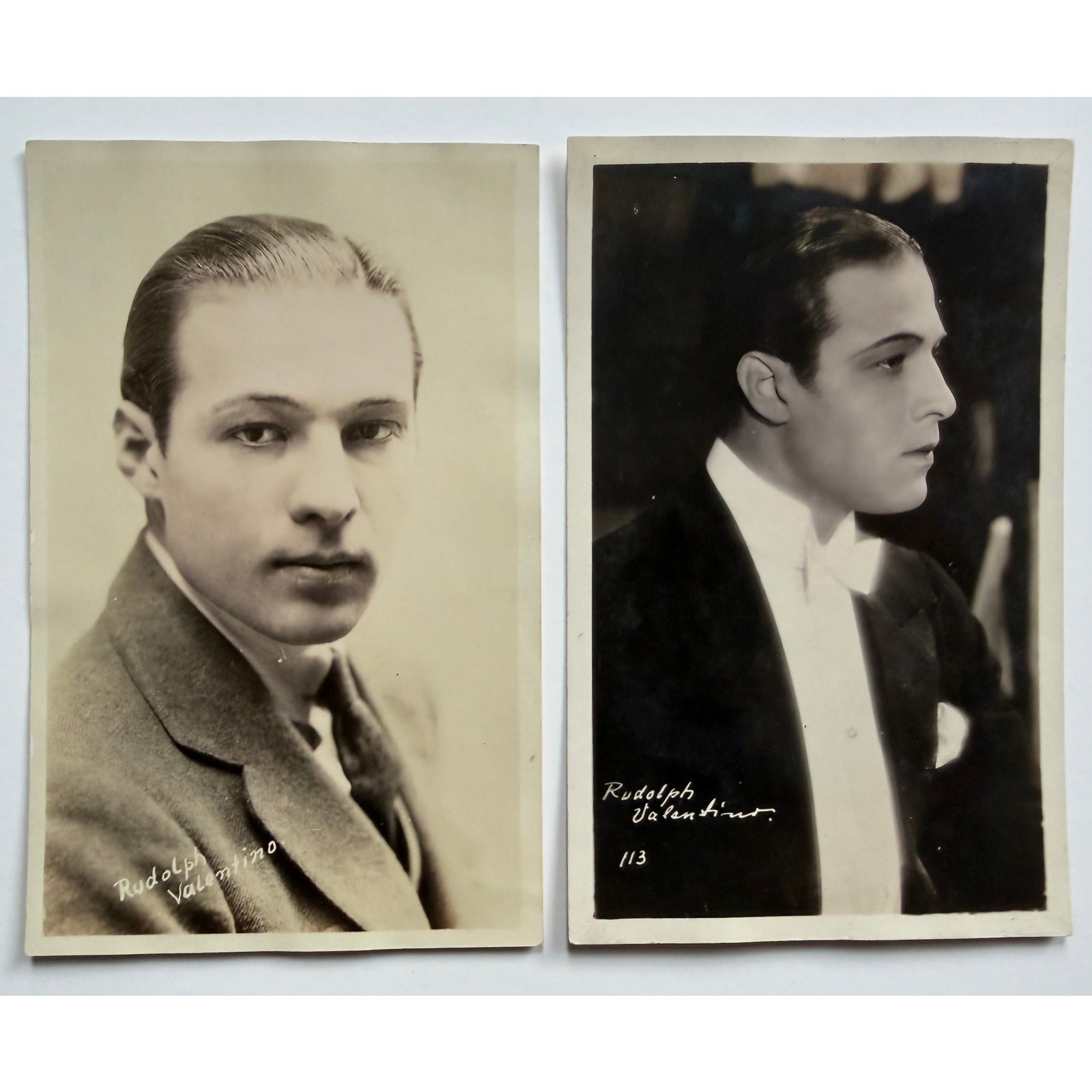 Scarce 1920s Rudolph Valentino Postcards, Cobra, The Sheik Blood and Sand Eagle