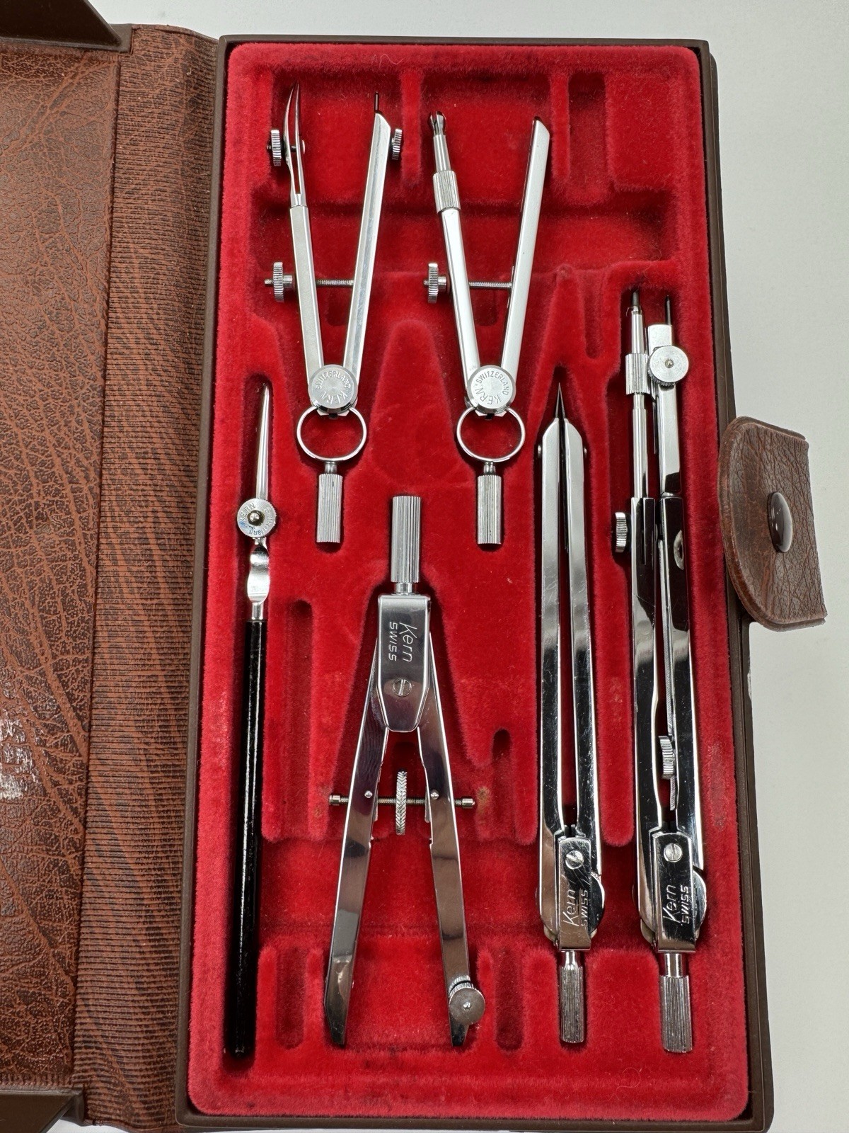Vintage Kern Swiss Aarau Precision Drafting Geometry Compass Set - Incomplete