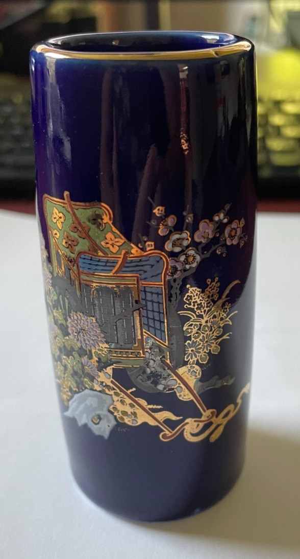 Vintage Japanese Cobalt Blue Miniature 3.5\