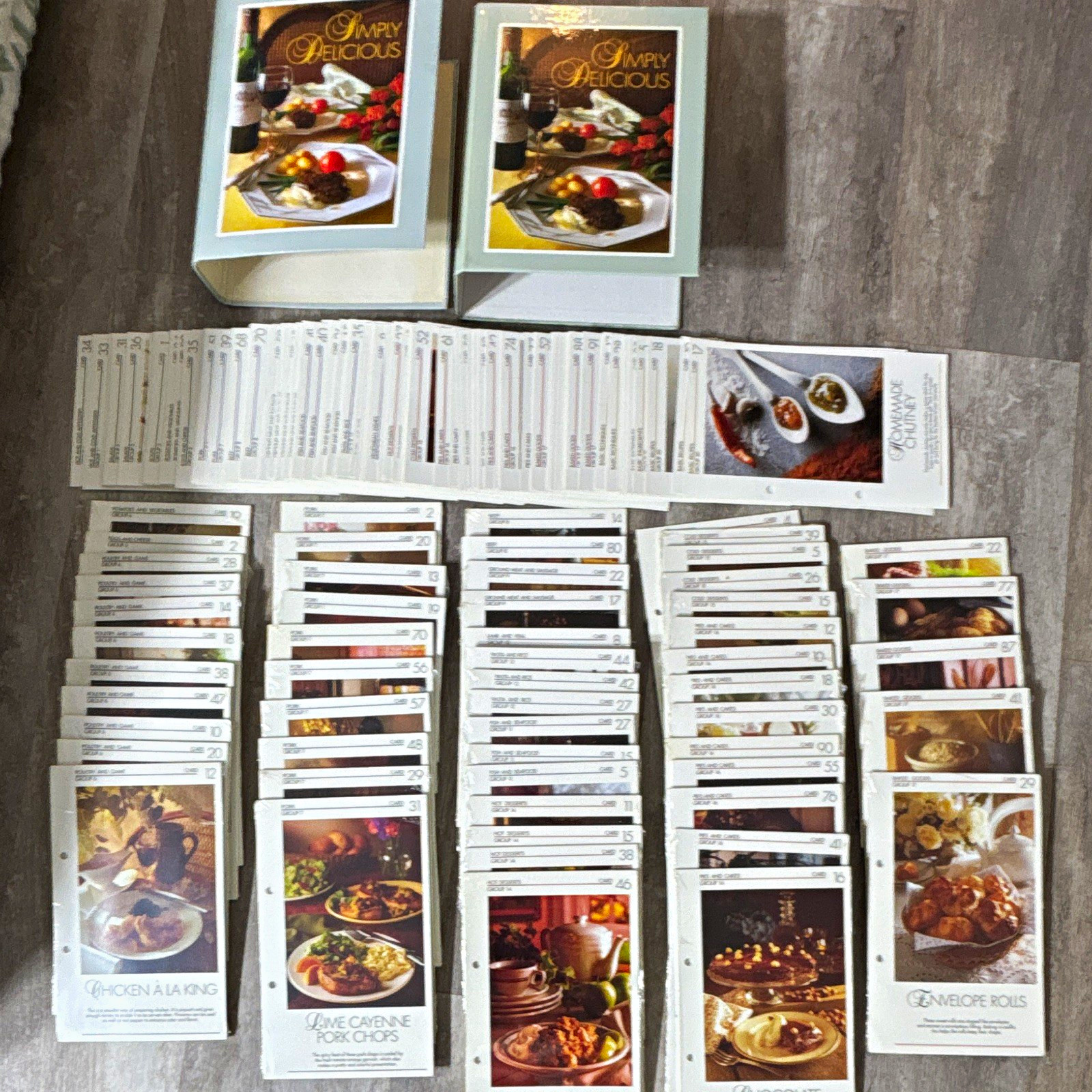 Vintage Simply Delicious Recipe Card Lot 55 Sealed Packs 2 Albums 750+ Cards