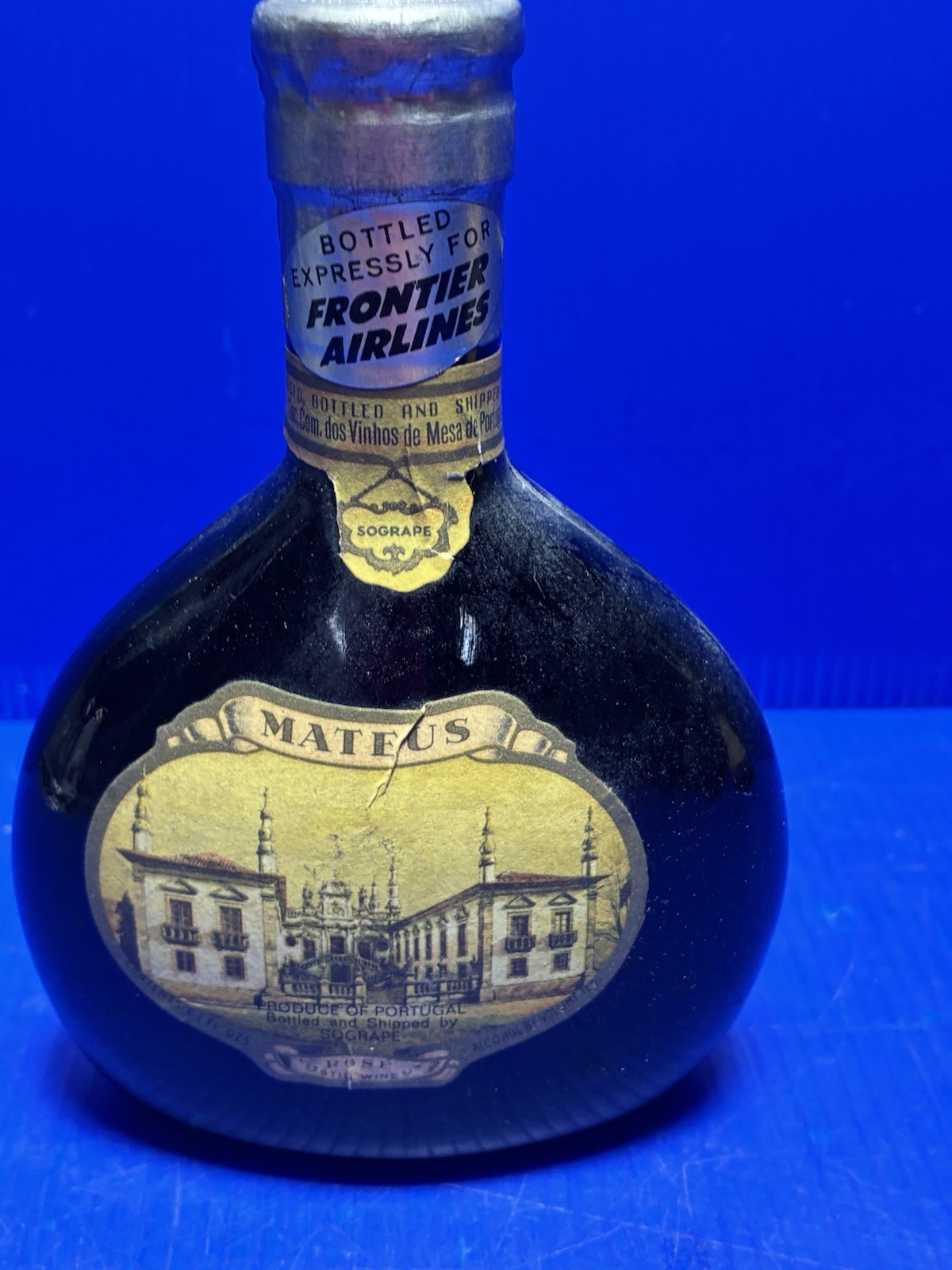 VINTAGE MATEUS PORTUGAL ROSE  6.1 OZ ---FRONTIER AIRLINES