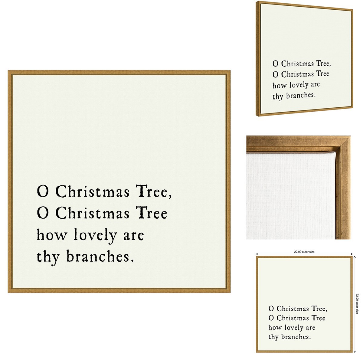 Amanti Art O Christmas Tree Portfolio 22x22 Framed Canvas Wall Art