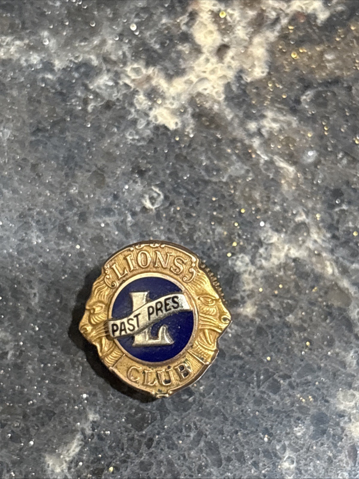 10K Gold Lions Past President Vintage Screw On Lapel Pin Balfour