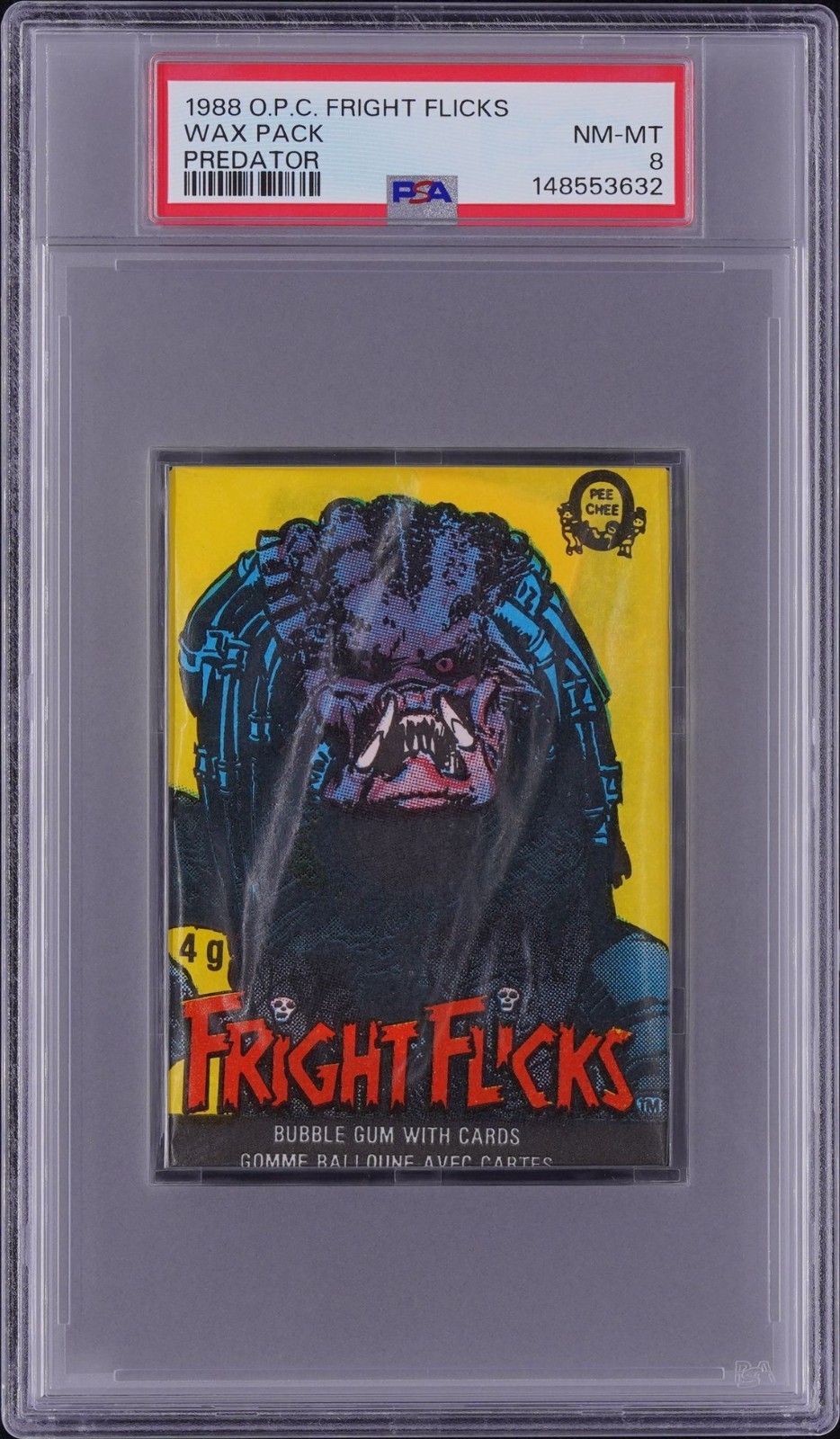 1988 O-Pee-Chee OPC Fright Flicks Wax Pack Predator PSA 8 NM/MT