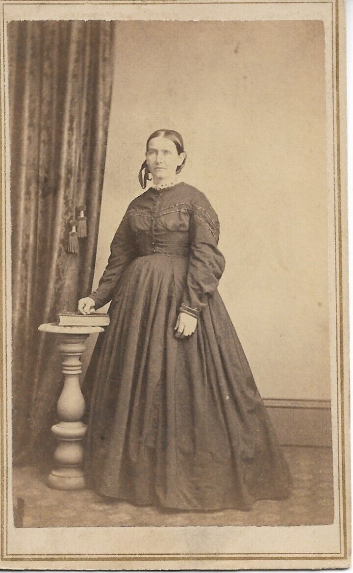 Lady Photograph Wooster Ohio Portrait Dress CDV Carte De Visite Late 1800s