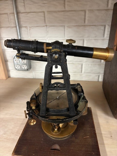 Early 20th Century Antique C.L. Berger & Sons Transit with Wood Case Serial 9284