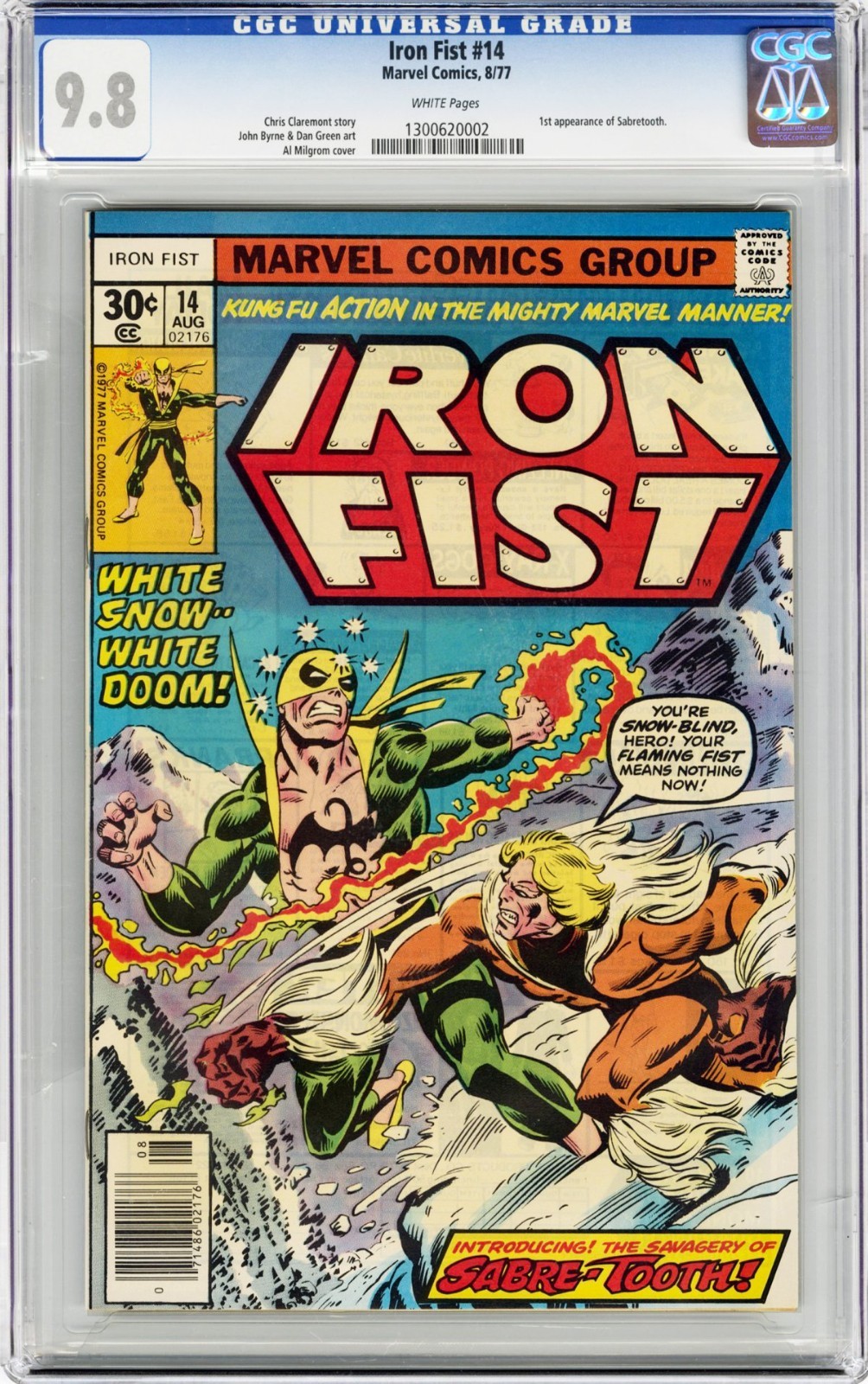 Iron Fist #14 CGC 9.8 White Pages 1st app of Sabretooth Marvel 1977