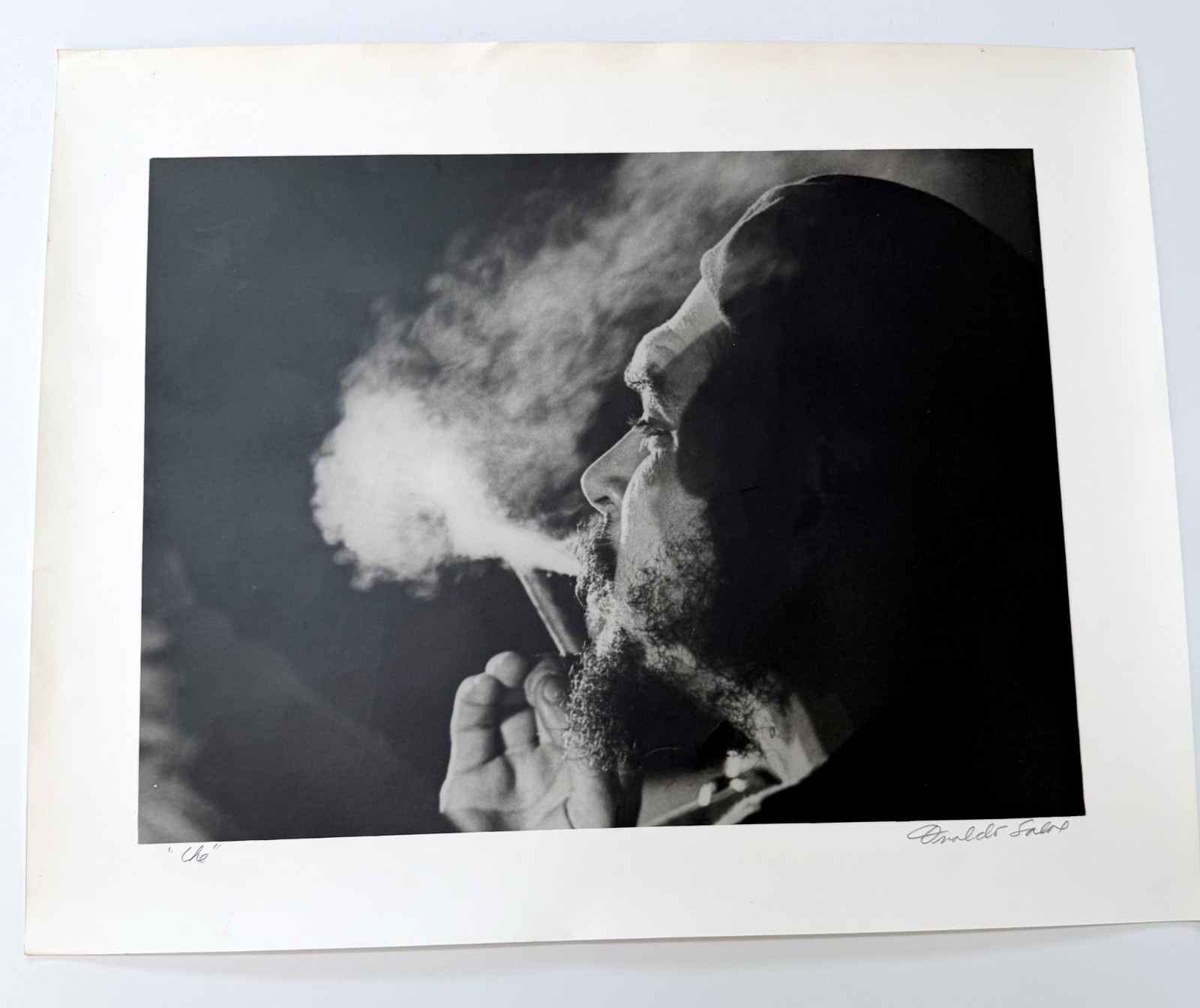 Che Guevara Oversized Vintage Photograph Osvaldo Salas Signed Cuba