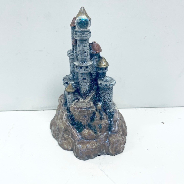 Vintage Spoontiques Miniature Fantasy Castle Figurine Glitter Spire +Crystal Orb