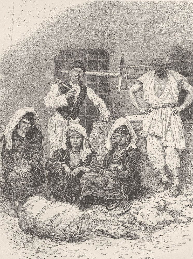 BULGARIA. Bulgarian labourers 1894 old antique vintage print picture