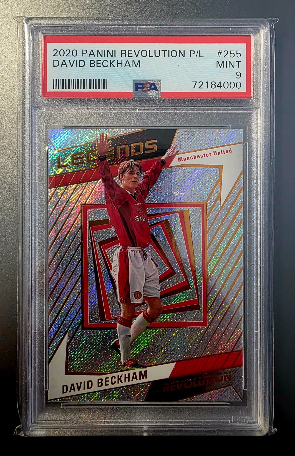 David Beckham 2020-21 Panini Revolution Legends Case Hit #255 Manchester PSA 9