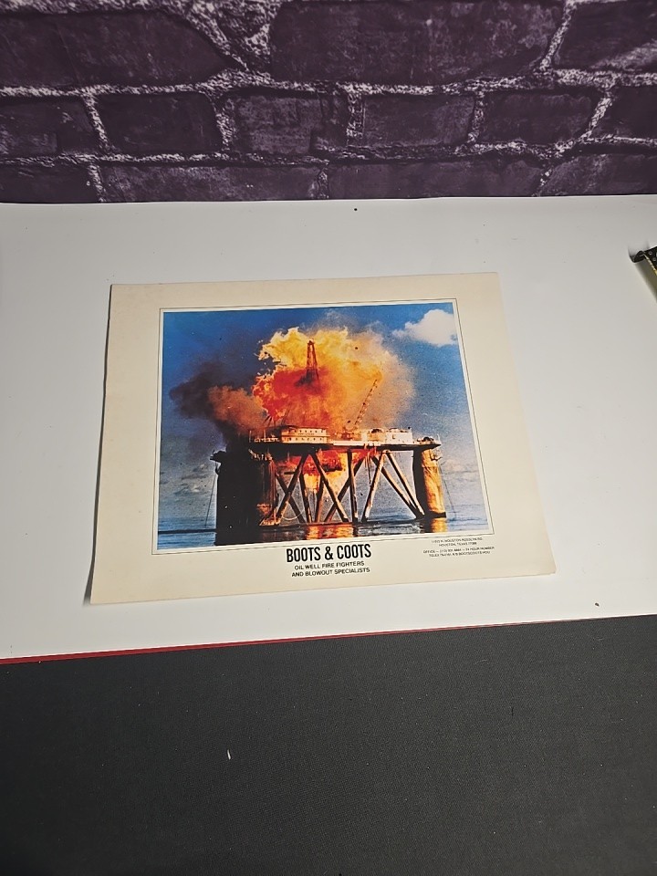 Boots & Coots Oil Well Fire Fighters Blowout Specialists Houston Print  Vintage