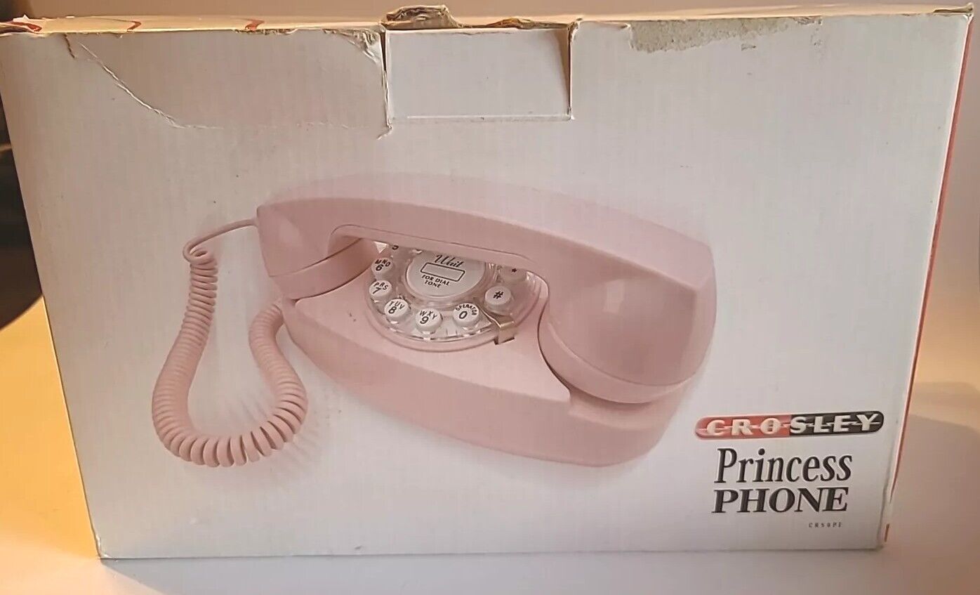 Crosley CR59PI Princess Desk Phone Pink With Push Button Technology Rotary NIB