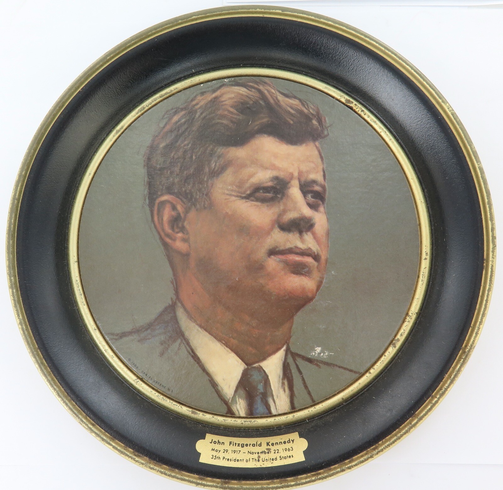 c1964 JFK John Fitzgerald Kennedy Commemorative Wall Plaque by FABCRAFT, N.J