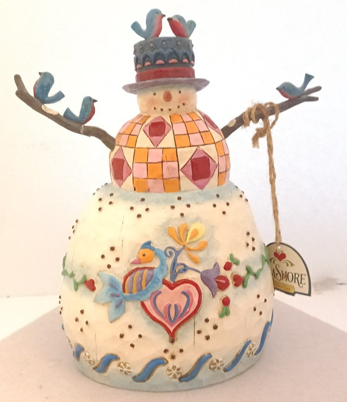 Jim Shore Heartwood Creek - Winter’s Song Snowman Birds C112250 Christmas 2003