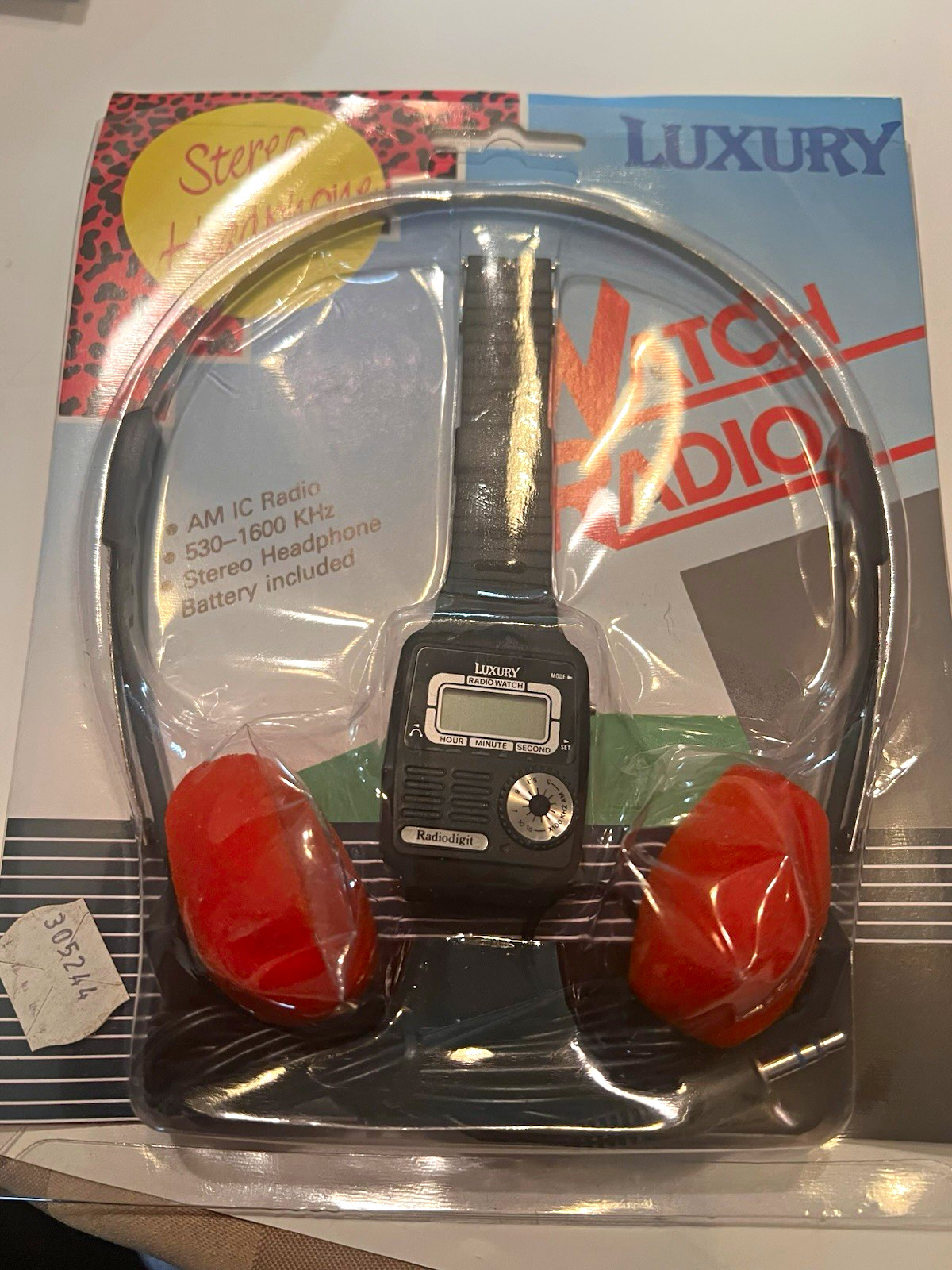Vintage 1980s Radiodigit Luxury Watch Radio Headphone Set Sealed NOS 80s Retro