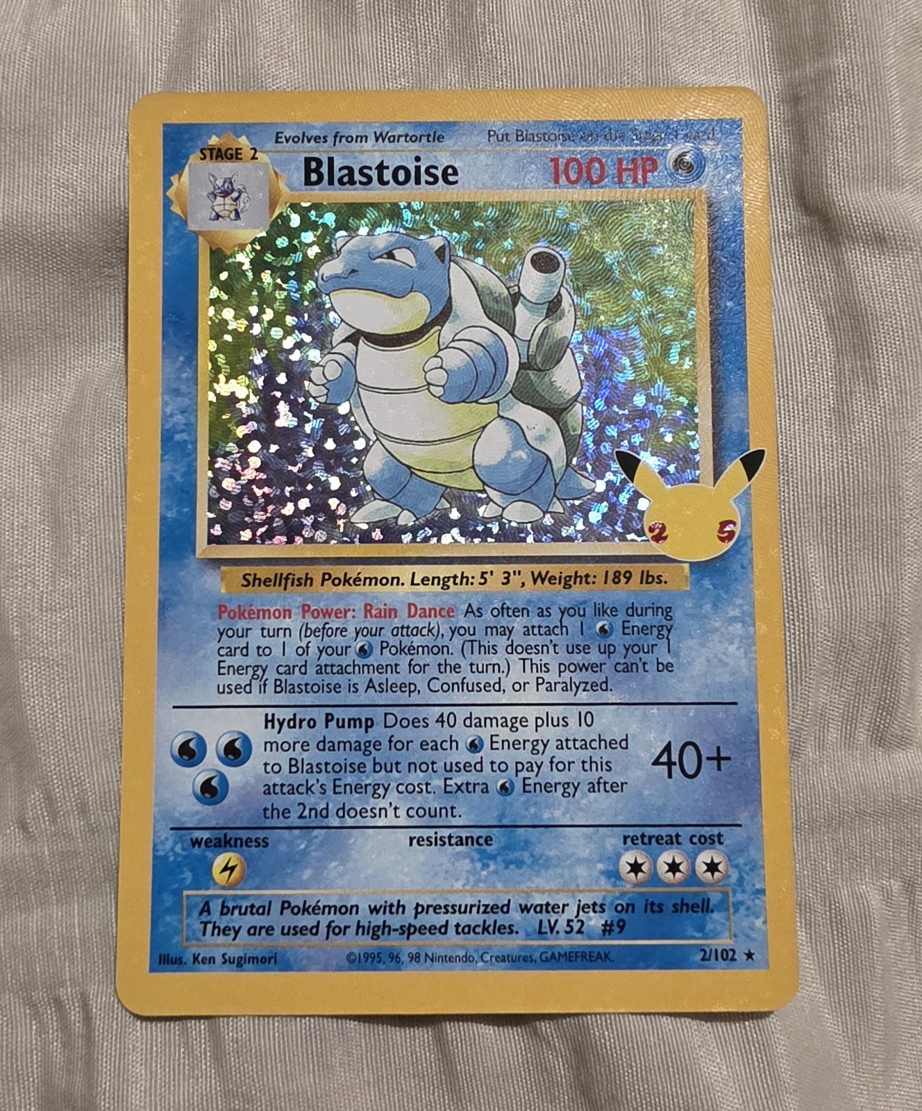 Pokemon TCG 25th Celebrations Classic Collection Blastoise 2/102 NM