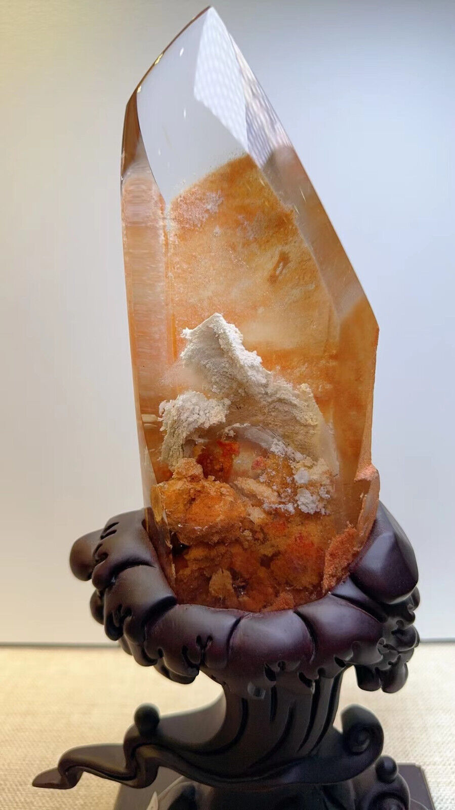 3.51lb Top Natural Colorful Ghost Phantom Quartz Crystal Mineral Specimen Reiki
