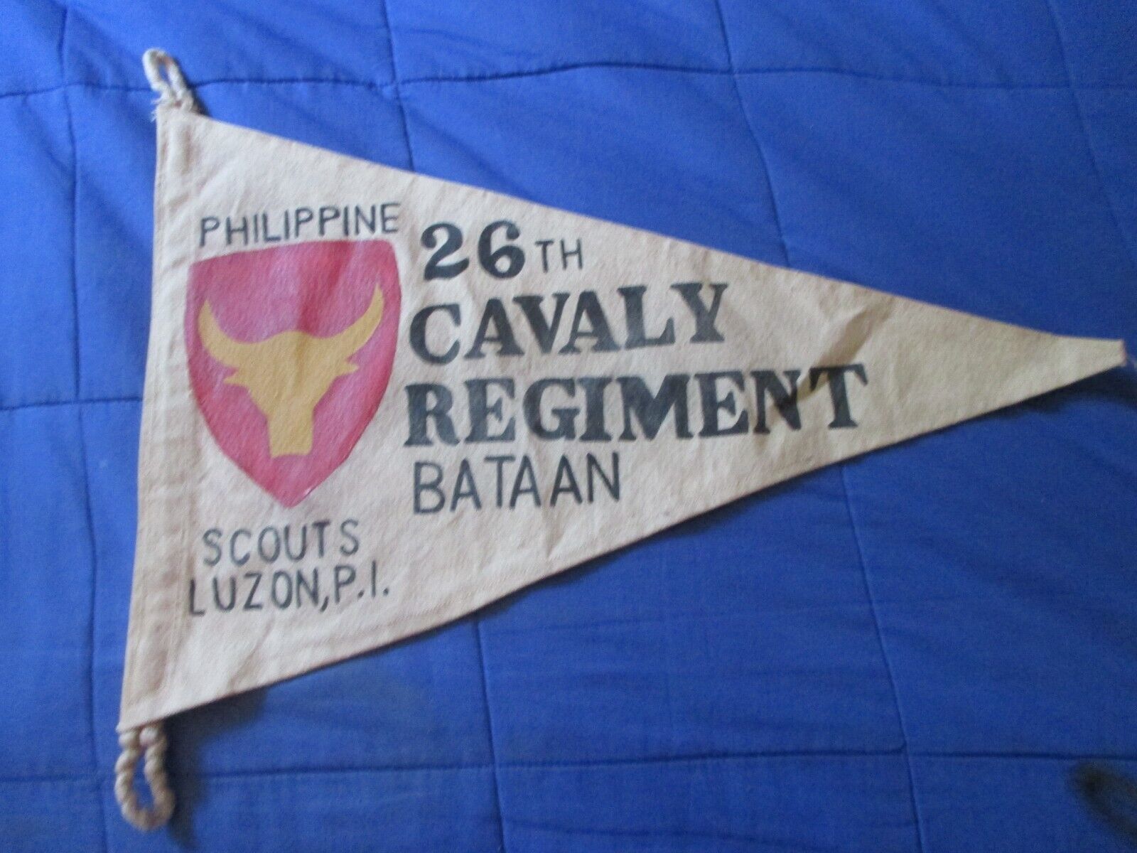 WWII USA  26 TH CAVARY REG PHILIPPINE SCOUTS BATAAN  LUZON PI PENNET   FLAG