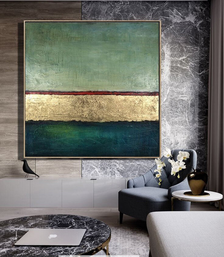 Gold Abstract Painting GoldLeaf Simple Abstract Art Minimal Abstract Art Huge