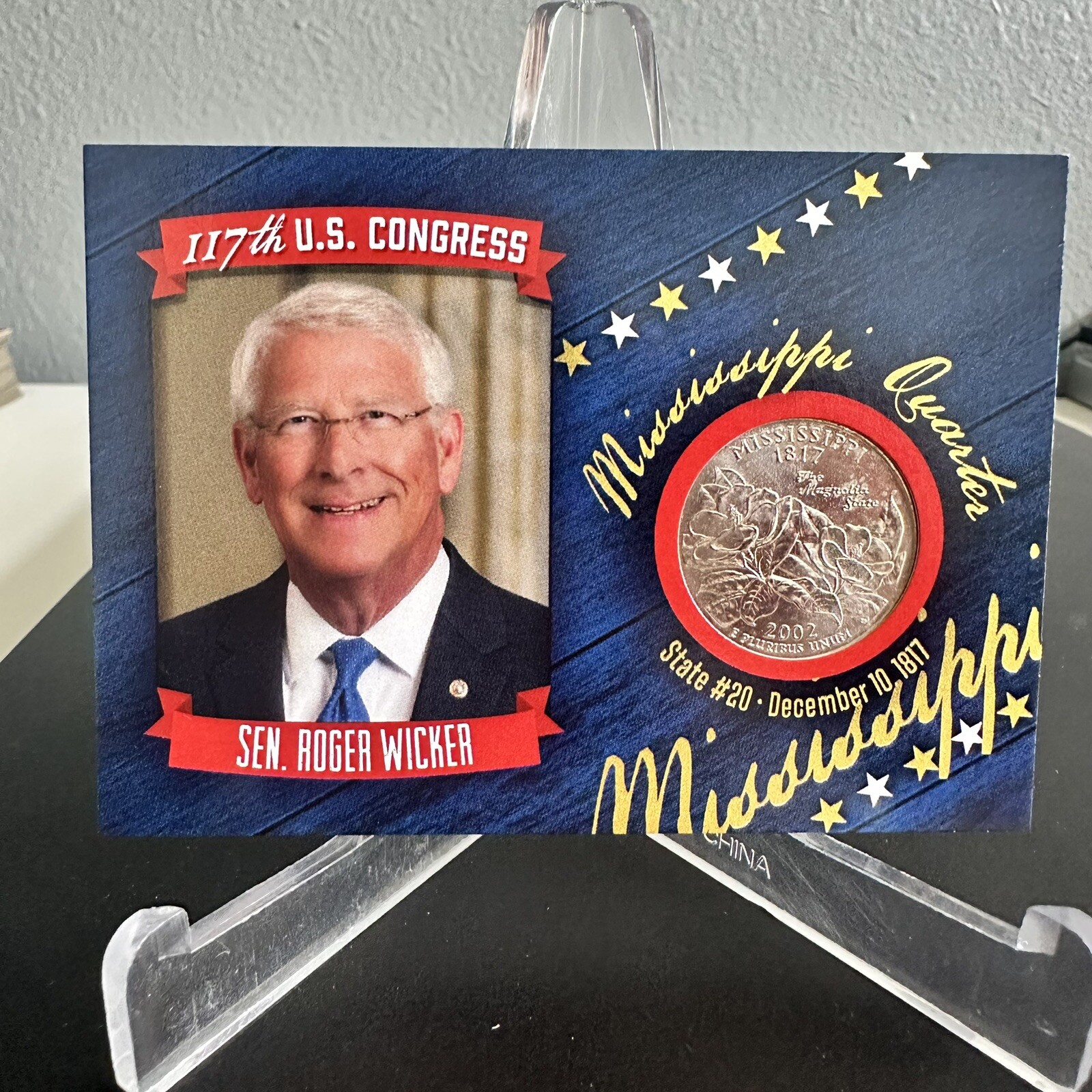2021 Fascinating Cards 117th Congress Roger Wicker #48 State Quarter Relic #/10