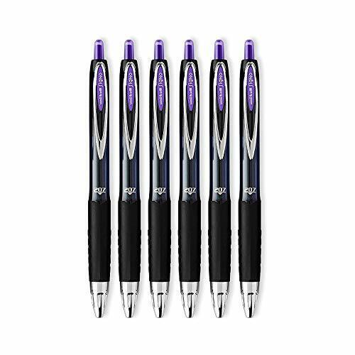 Uni-Ball Signo 207 Retractable Gel Ink Pens,0.7mm Medium Point,6-Count(Purple,M