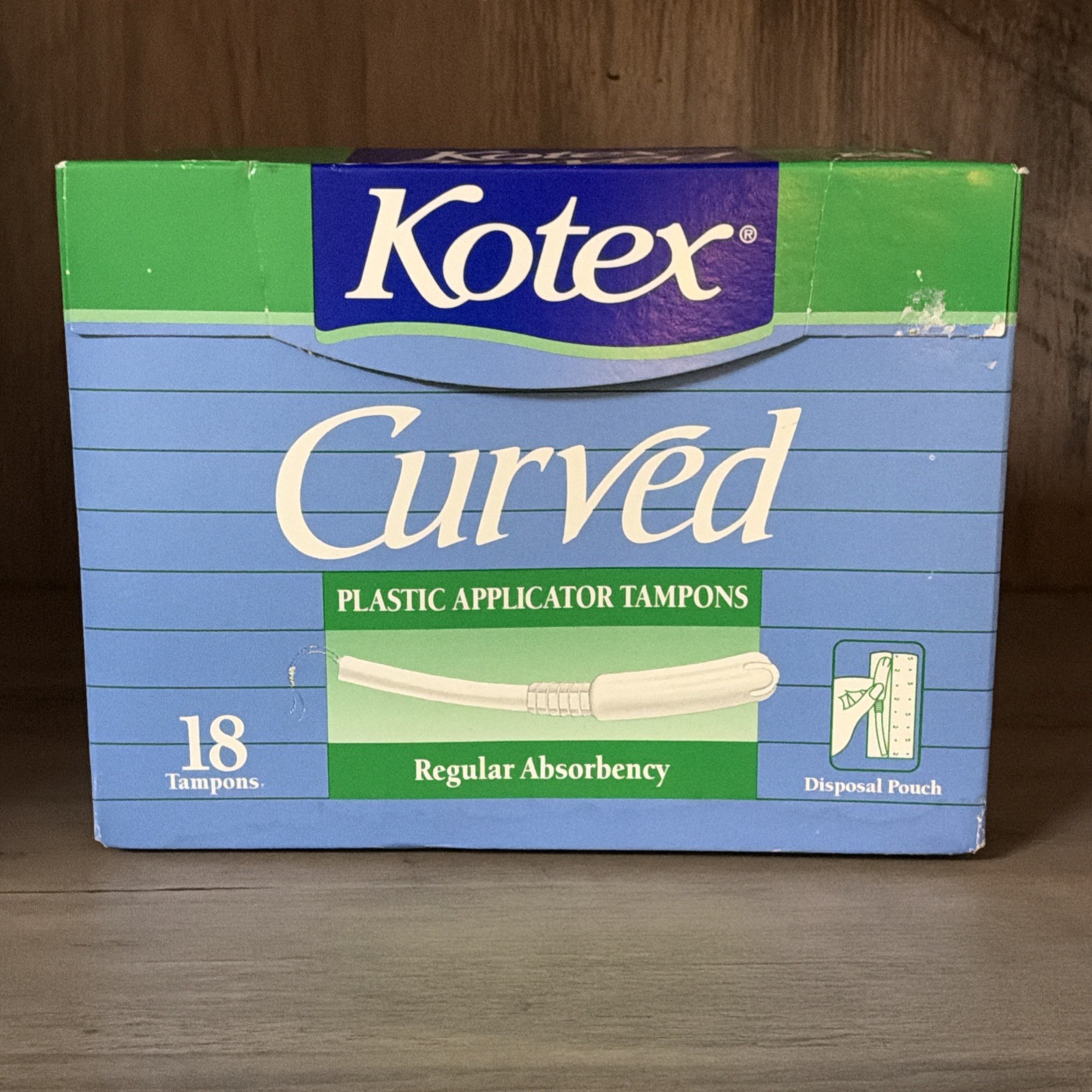 Vintage 1994 Kotex Curved Tampons Regular Absorbency 18 Count Box Sealed