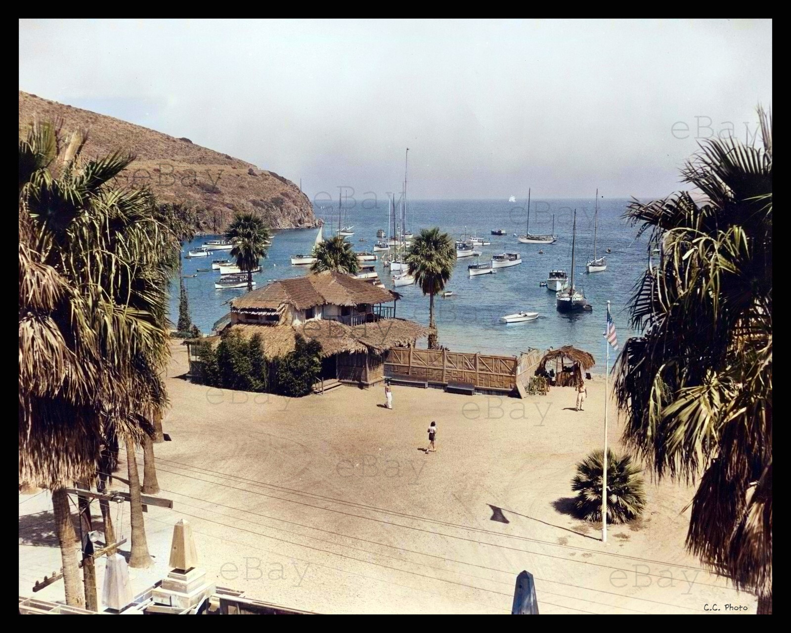Christian's Hut at Isthmus Cove, Catalina Island 1930s Colorized Reprint 10x8 Christian's Hut at Isthmus Cove, Catalina Island 1930s Colorized Reprint 10x8