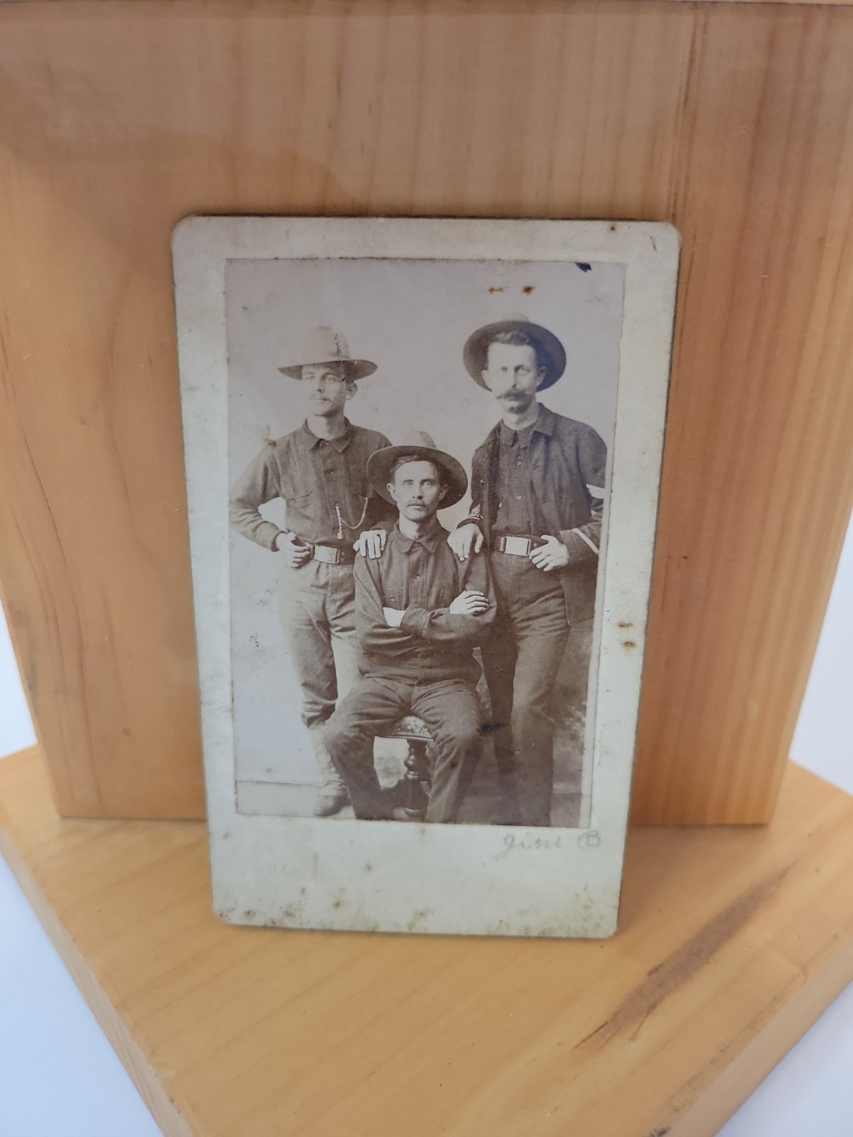 Antique Spanish-American War Era Photo Men in Uniform Jim Busby Provenance Gift