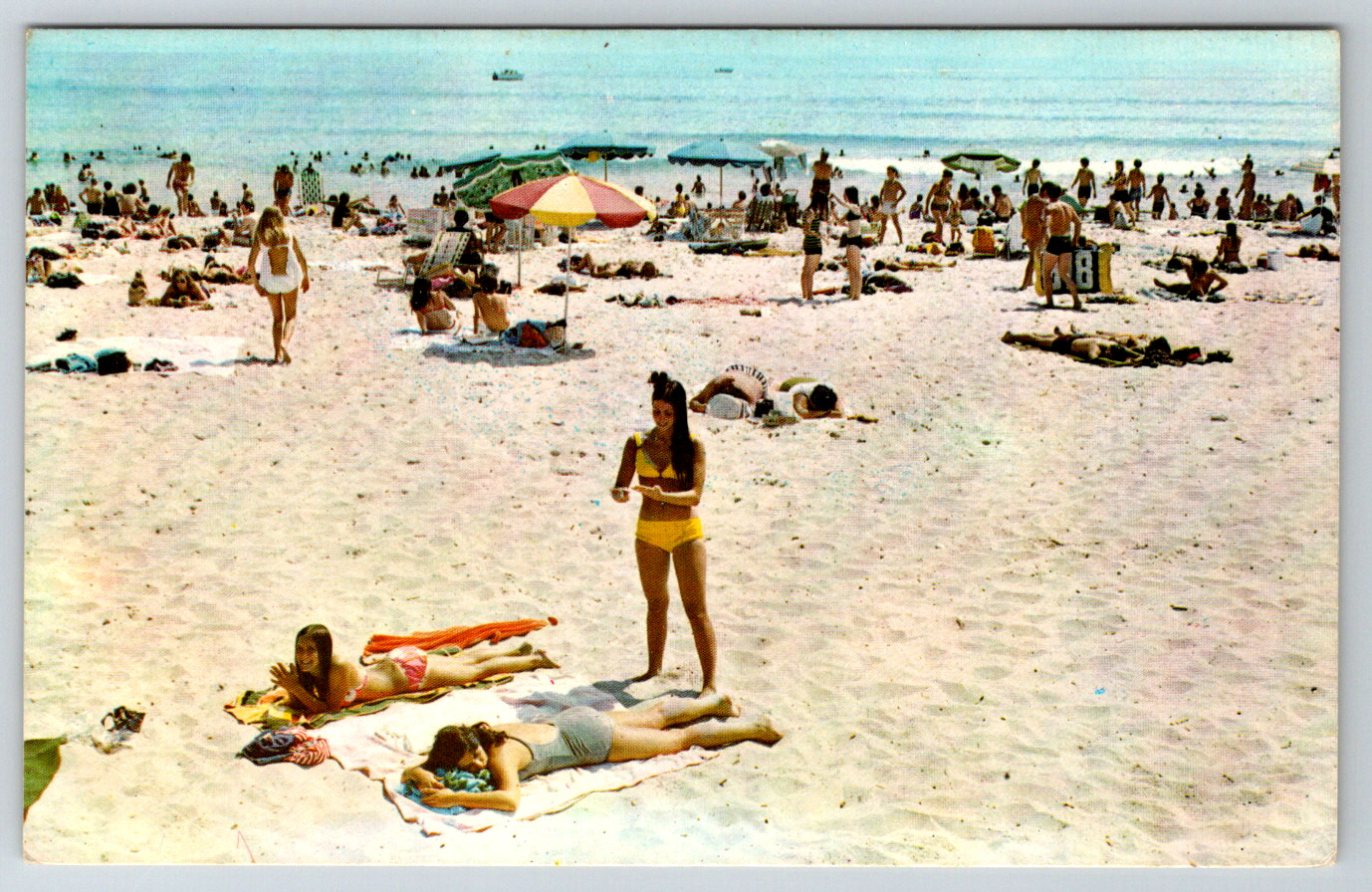c1960s Beach Sunbathing Sunscreen Vintage Postcard