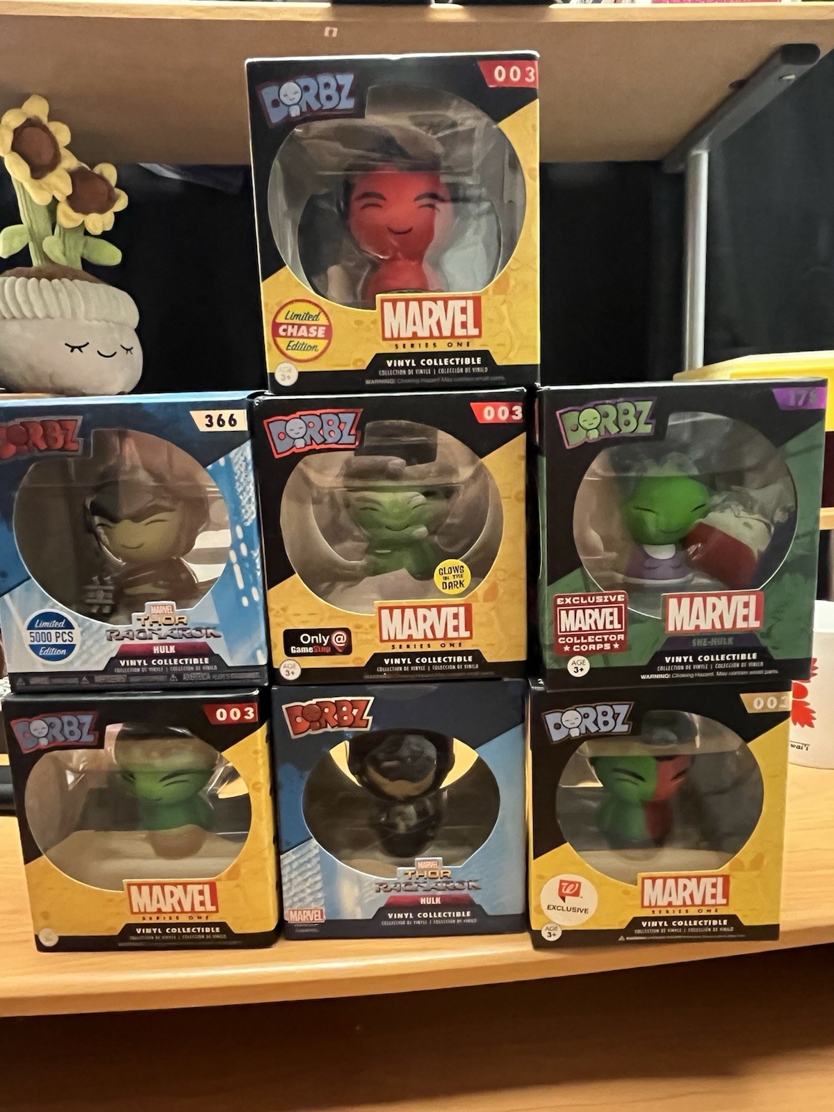 Dorbz Marvel Series One Hulk & She-Hulk Vinyl Figures Glow in Dark Chase