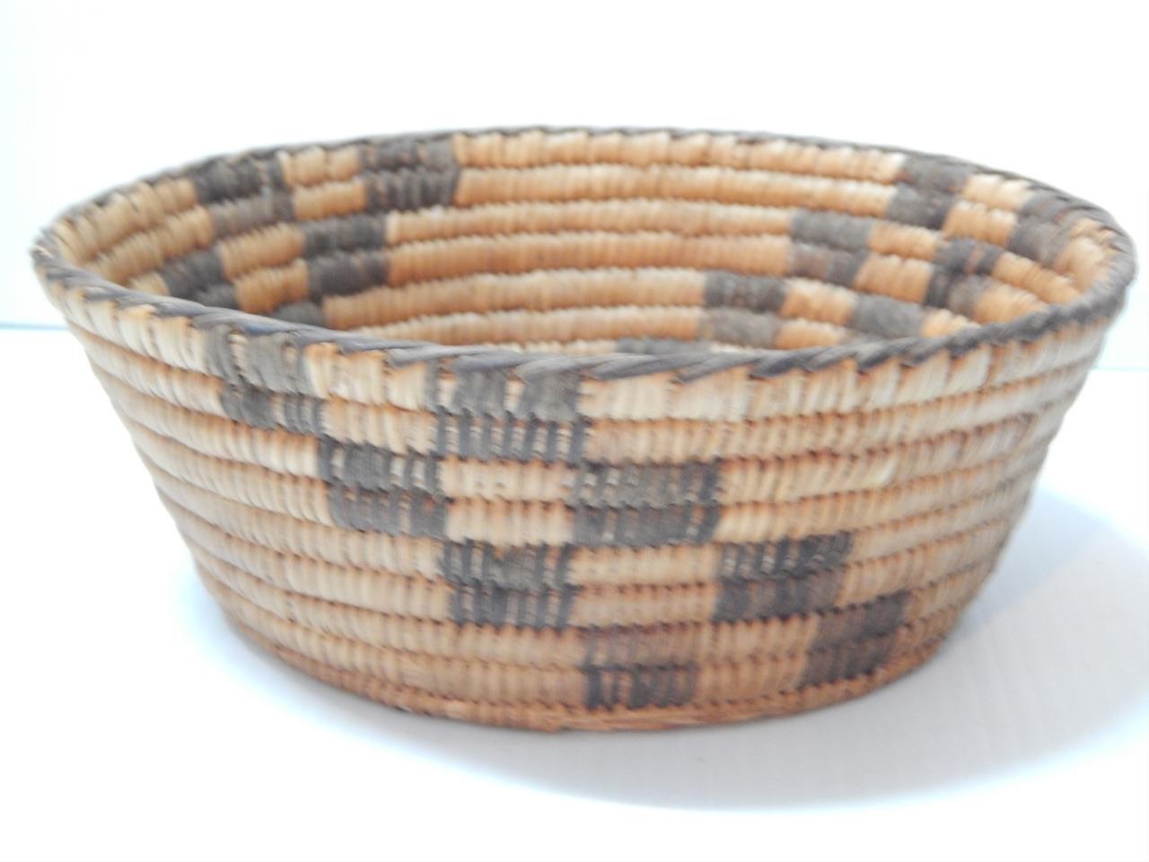 ANTIQUE VINTAGE PIMA INDIAN BASKET - ARIZONA - CLEAN + NICE - c.1920-20