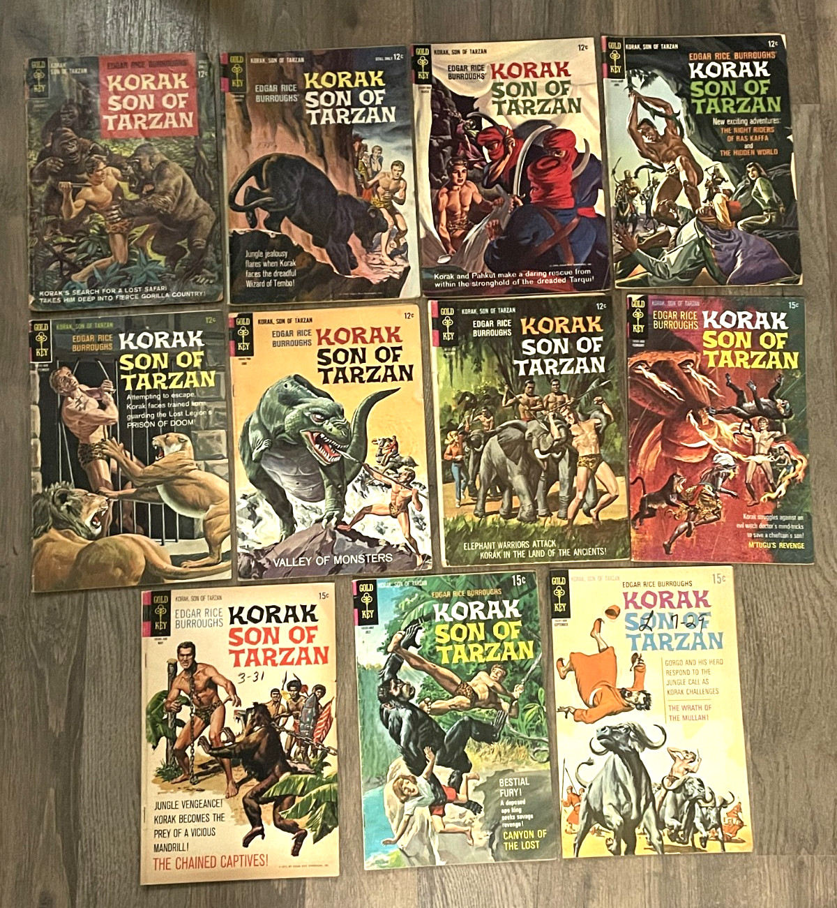 Korak Son of Tarzan Lot of 11 Comic Books Gold Key 1 4 7 13 14 17 19 33 36 37 41 Korak Son of Tarzan Lot of 11 Comic Books Gold Key 1 4 7 13 14 17 19 33 36 37 41
