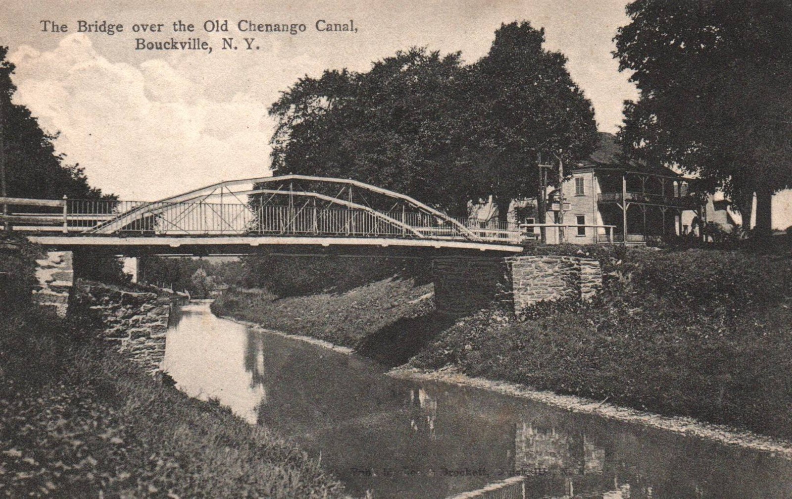 BRIDGE Over The Old CHENANGO CANAL In BOUCKVILLE, NY On Vintage 1909 Postcard