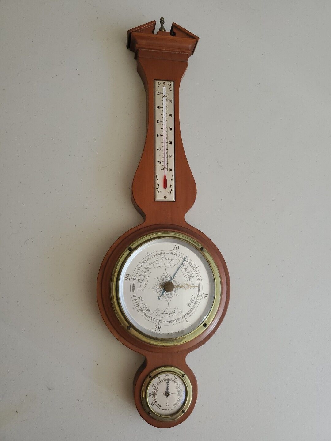 Vintage Airguide Barometer + Temperature + Humidity Gauge 3 Weathure Instruments