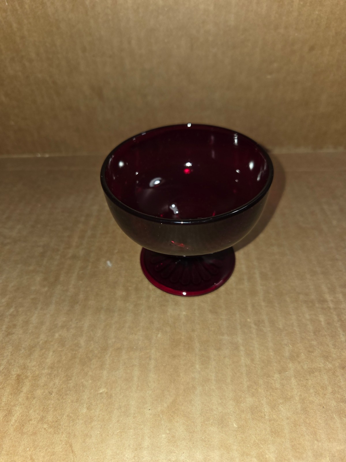 Dishes Sherbet Anchor Hocking Glass Royal Ruby Low Footed