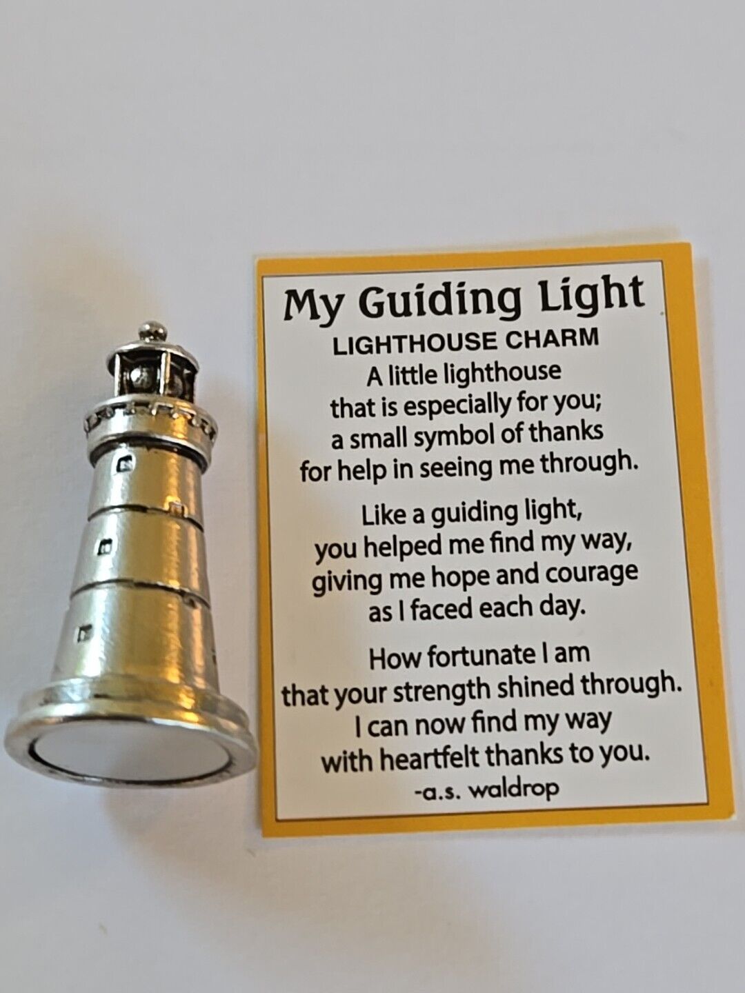 LIGHTHOUSE Miniature Pewter With Thank You Card,  1 1/2\