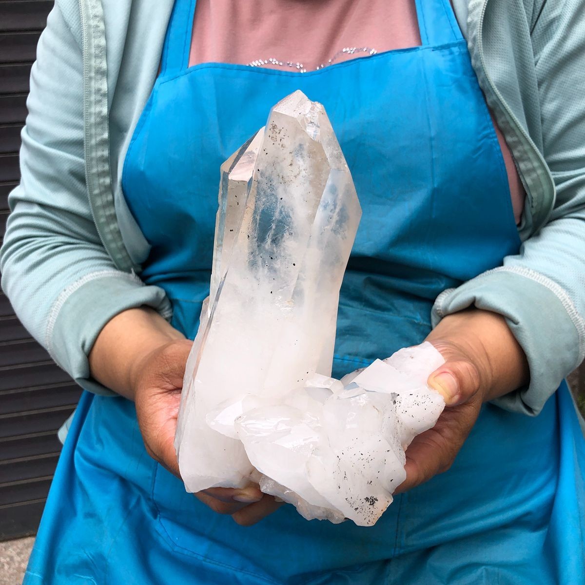 3.74LB Large Natural White Clear Quartz Crystal Cluster Rough Healing Specimen