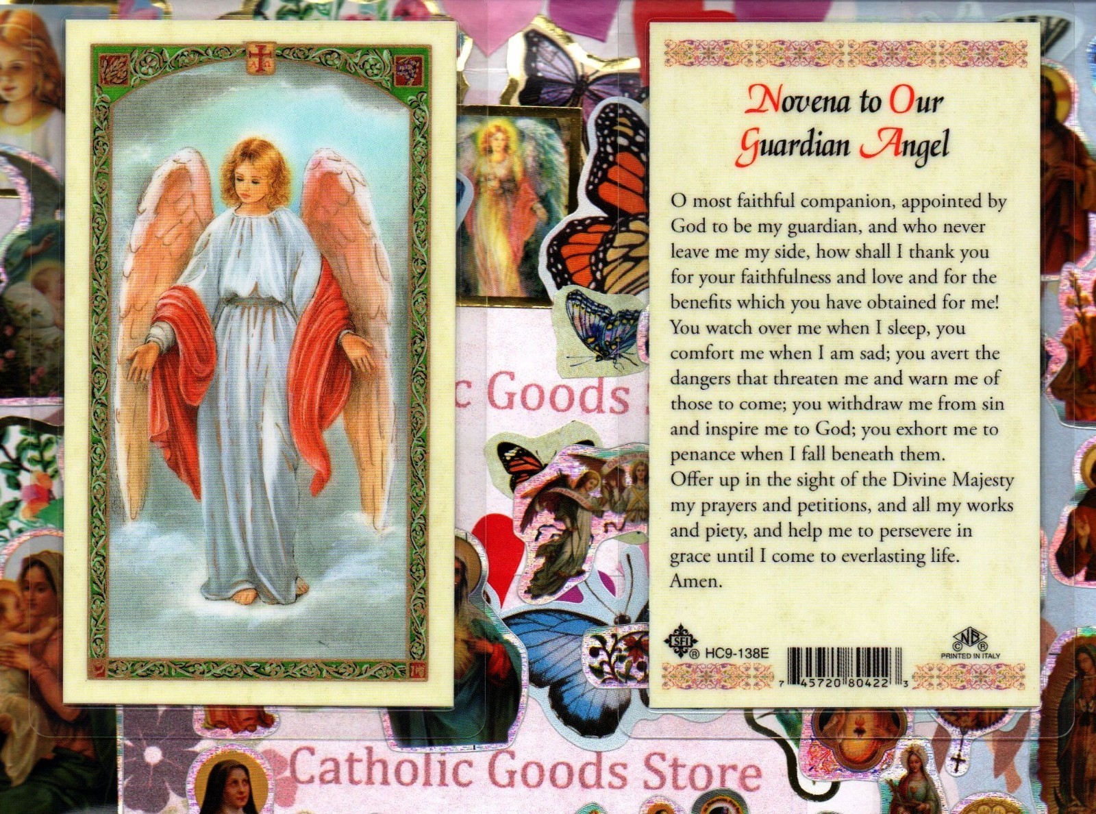 Novena to Our Guardian Angel  - Laminated Holy Card -138