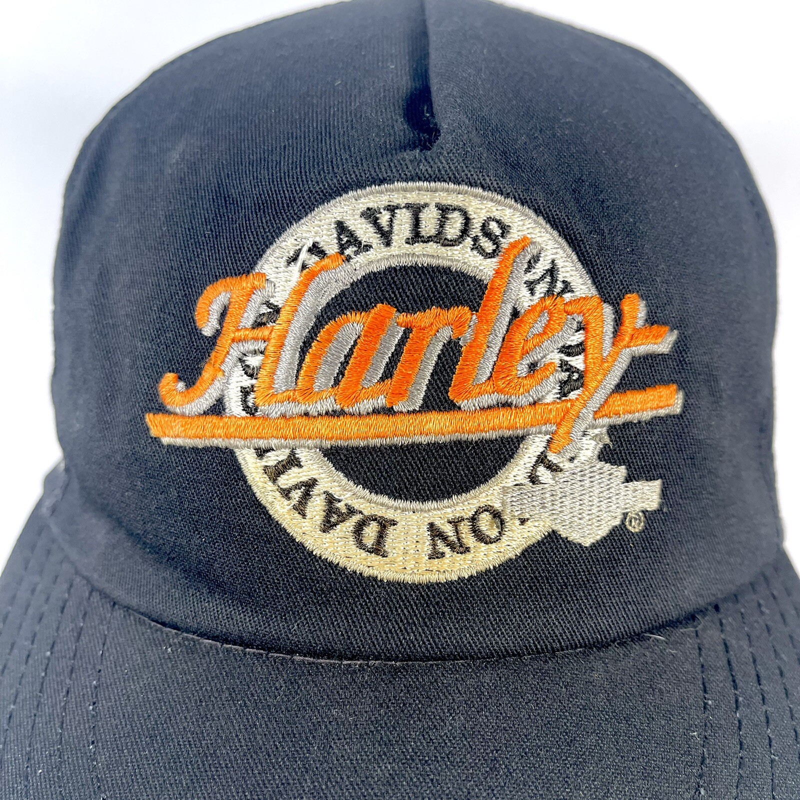 Vintage Harley Davidson Strapback Hat Holoubek Cap Embroidered Logos And Script
