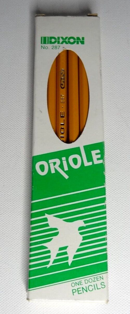 Full Dozen 12 Vintage Dixon ORIOLE School Supply  Pencils Soft #287 